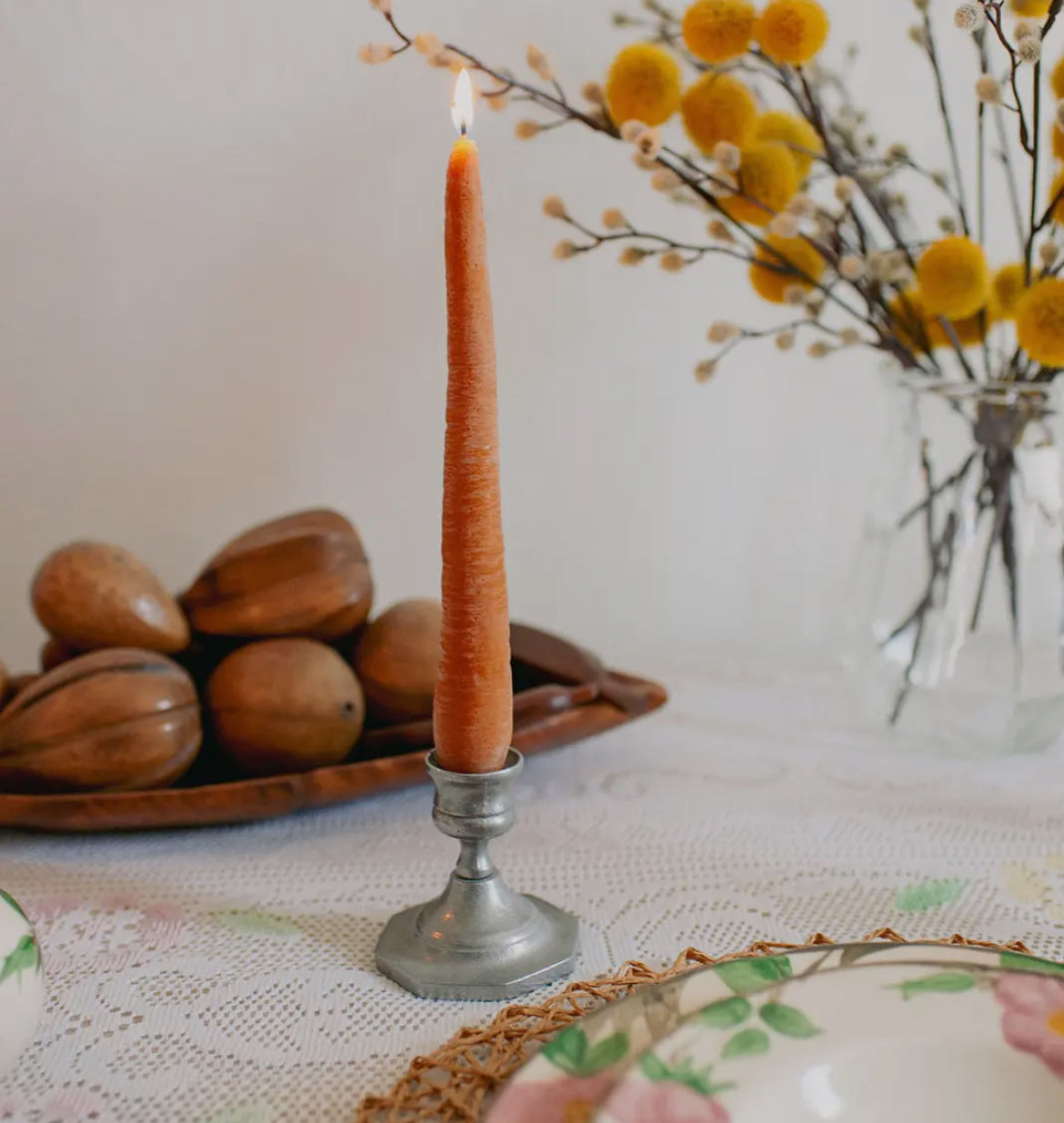 CARROT BEESWAX TAPER PAIR