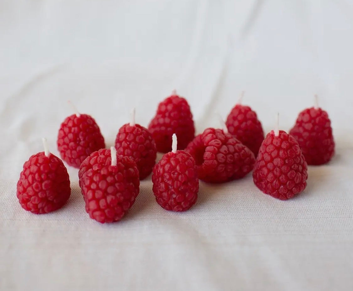 RASPBERRY BEESWAX BIRTHDAY CANDLES