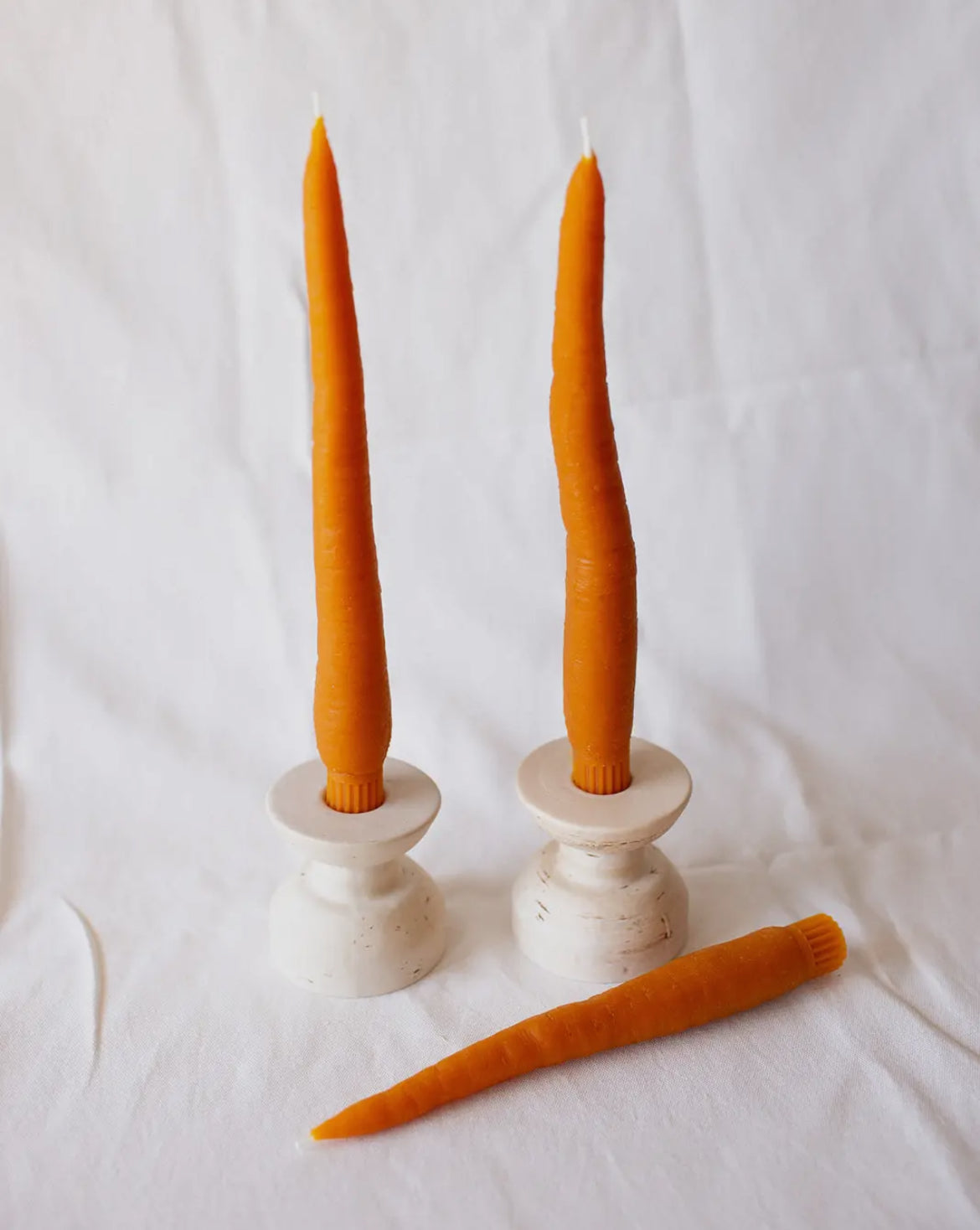 CARROT BEESWAX TAPER PAIR