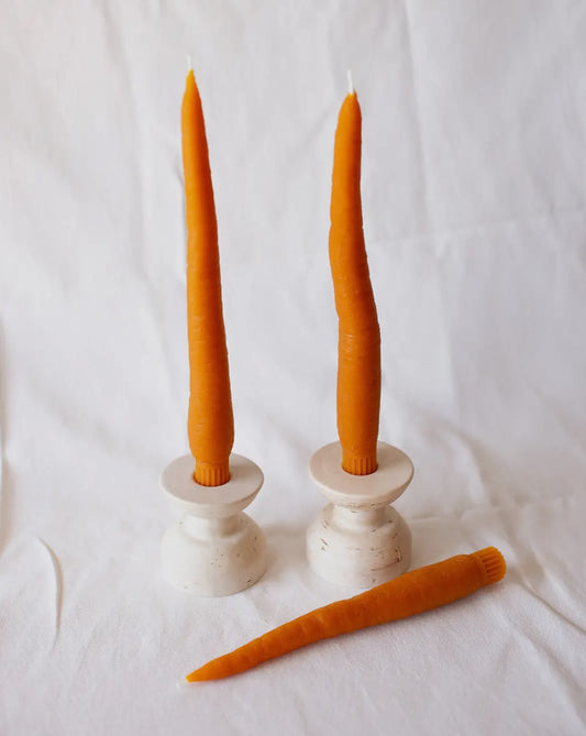 CARROT BEESWAX TAPER PAIR