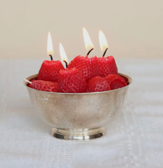 STRAWBERRY BEESWAX BIRTHDAY CANDLES