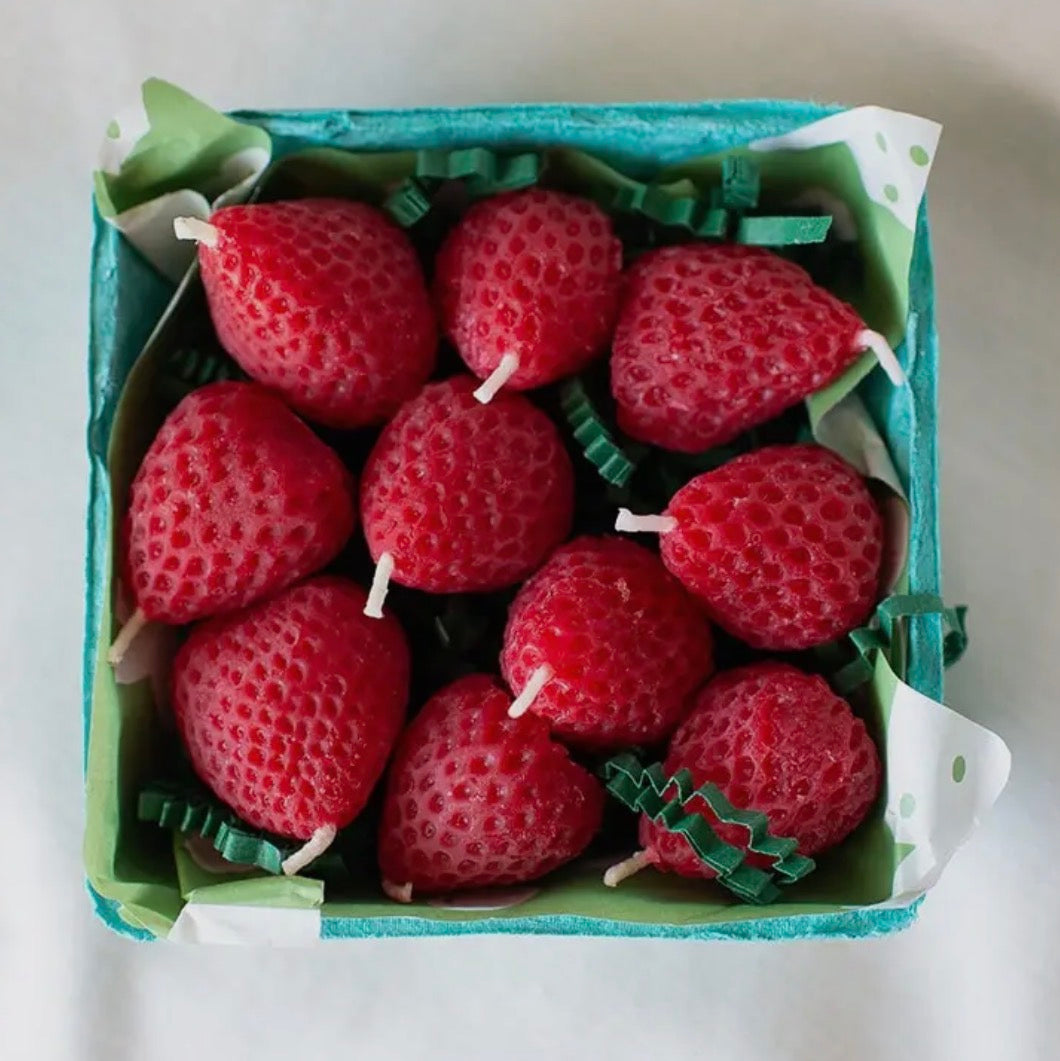 STRAWBERRY BEESWAX BIRTHDAY CANDLES