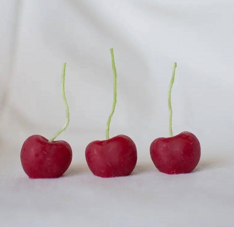 CHERRY BEESWAX BIRTHDAY CANDLES